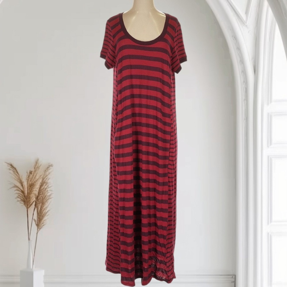 Lilith‎ Striped Maxi Dress Women's XS Oversized Lagenlook Preppy